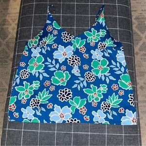 Banana Republic strappy tank turquoise floral size L